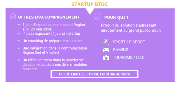 Offre d'accompagnement statup BtoC Vivatech