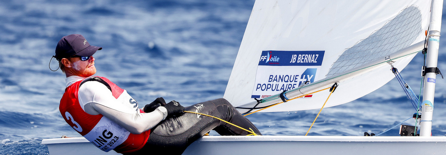 Jean-Baptiste Bernaz durant une épreuve de voile