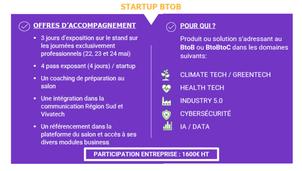 Offre d'accompagnement startup BtoB - vivatech